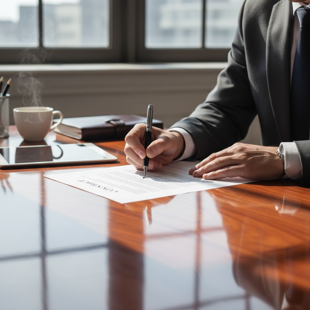 Signing a contract