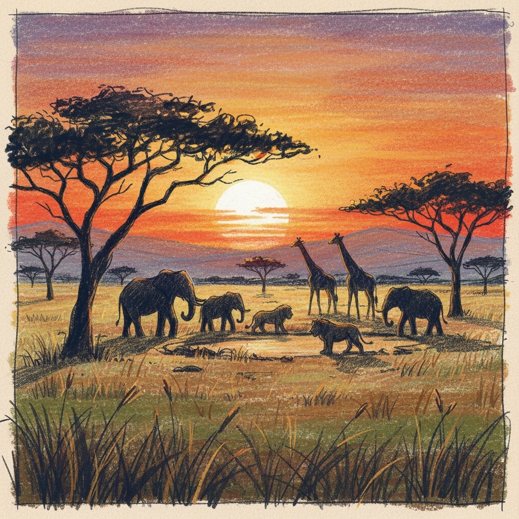 Sunset in the savanah