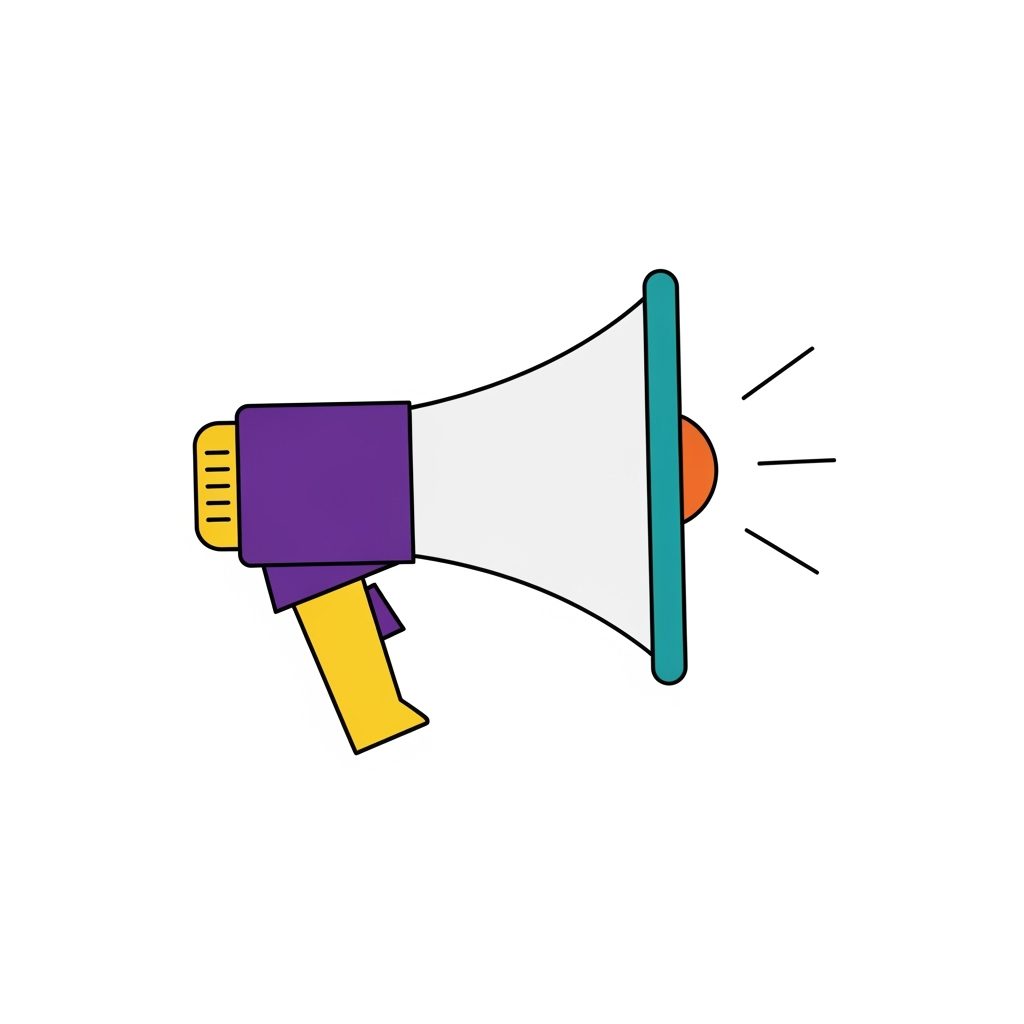 Abstract and simple stock image of a megaphone
