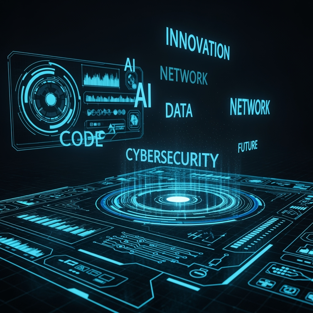 background image like ironman's jarvis with tech related words on that