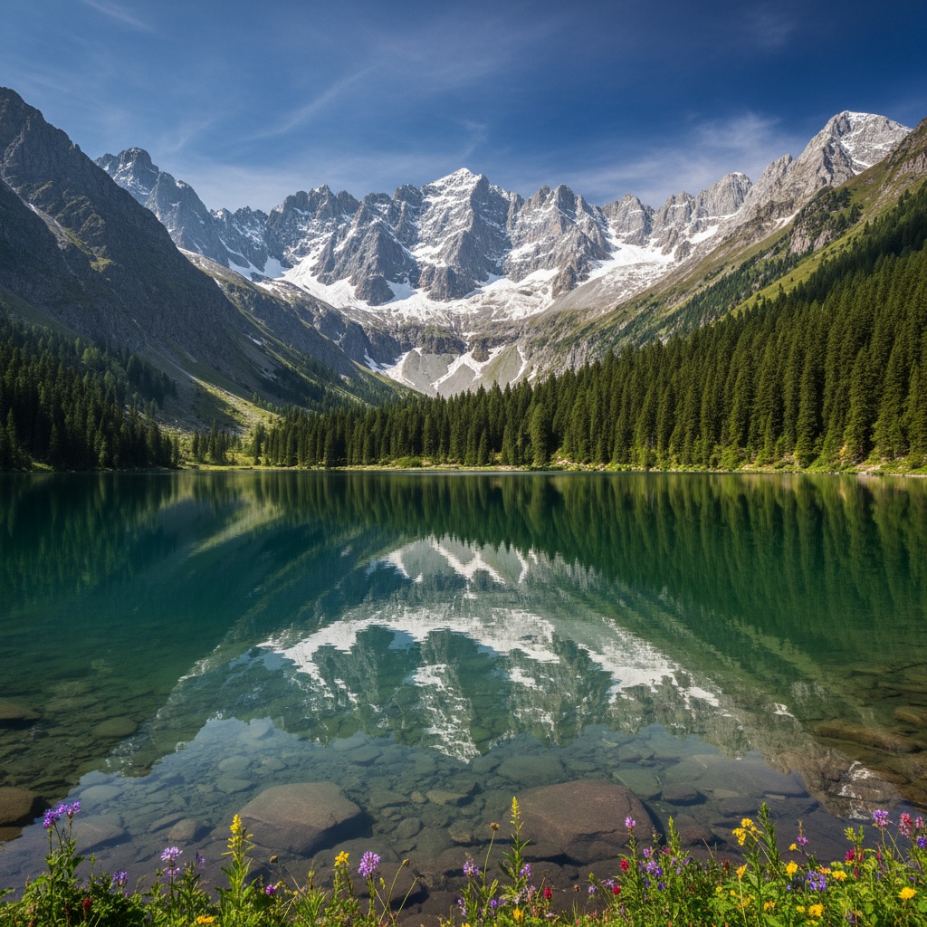 An incredible lake in the alps