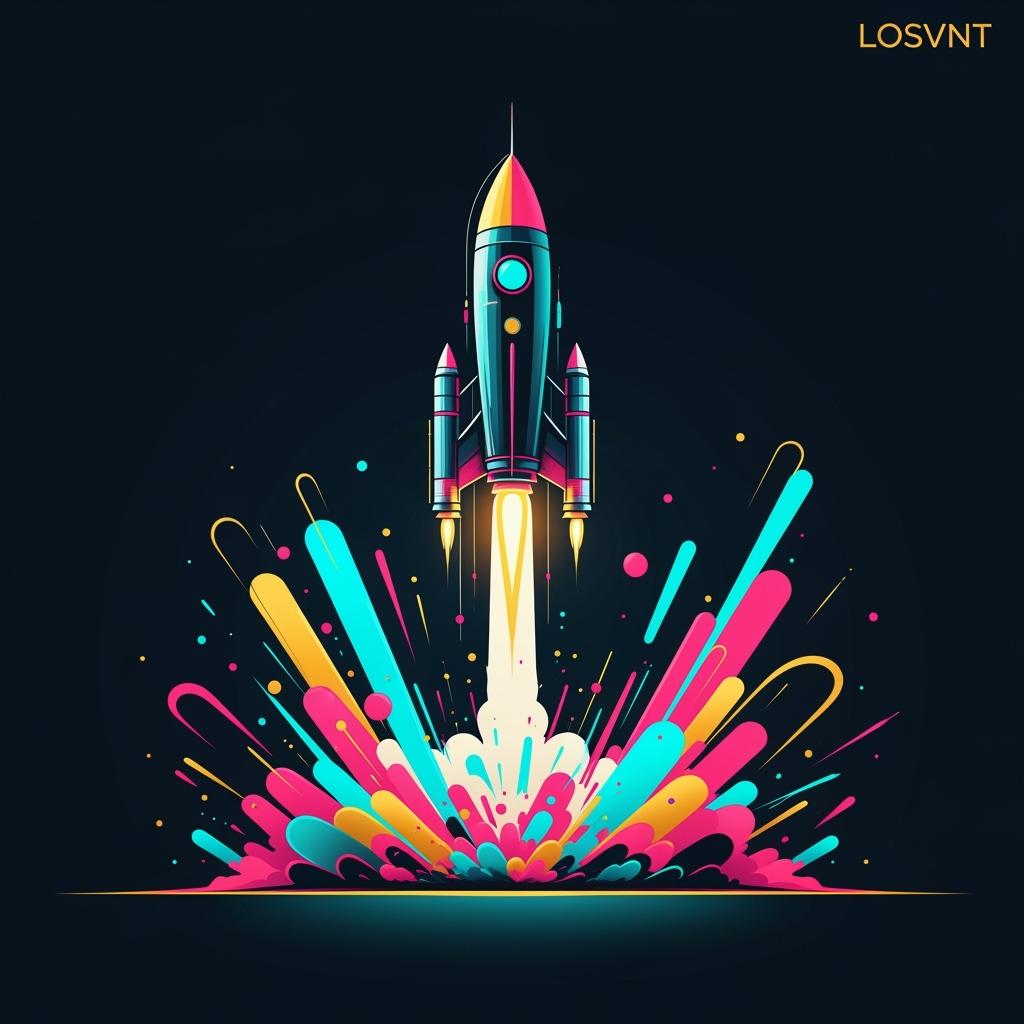 Abstract stock image of a rocket