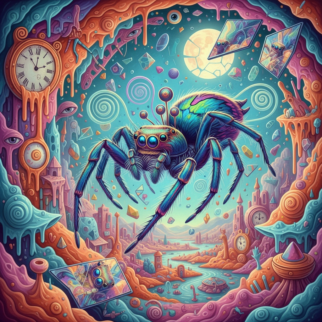 Live action shot of a jumping spider 