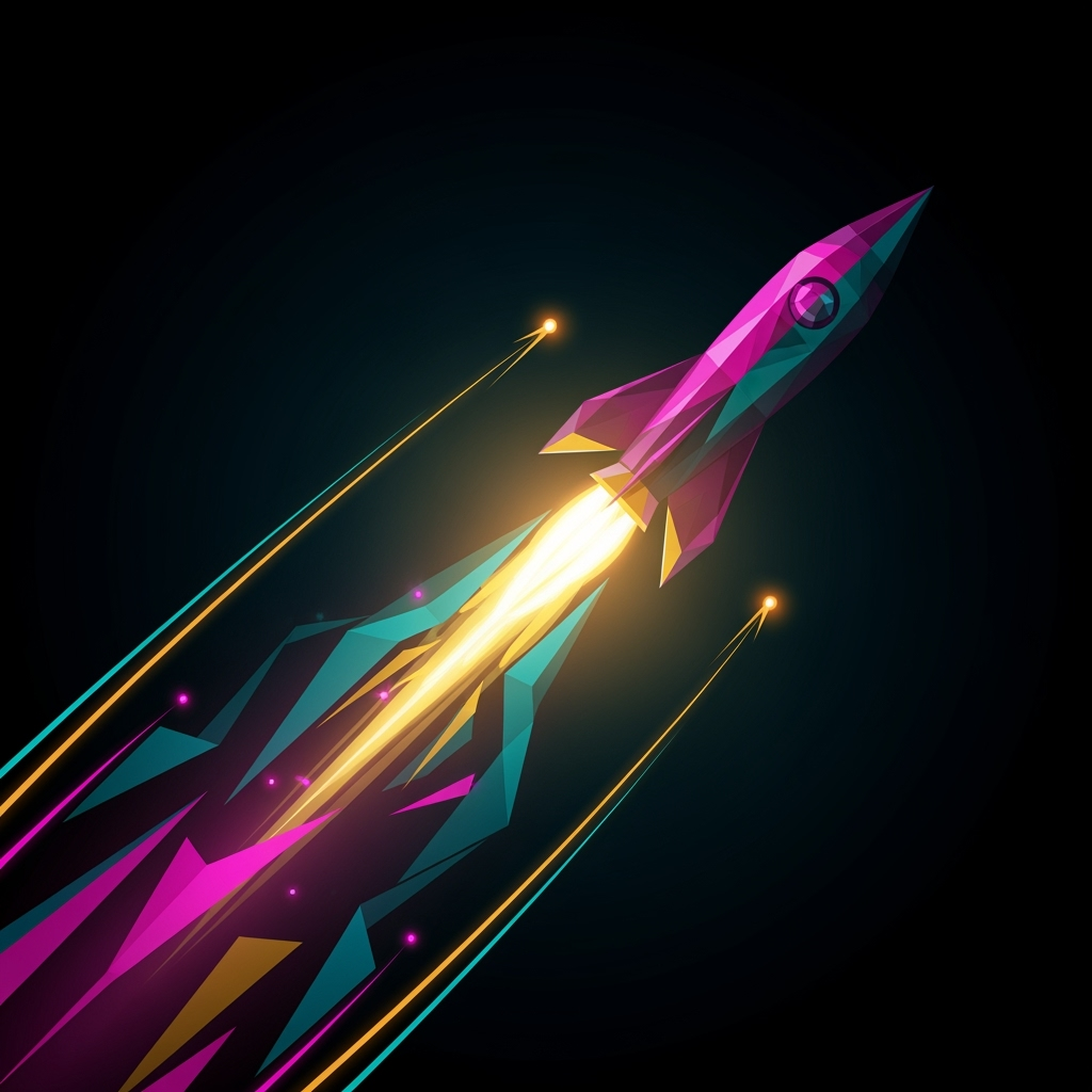 Abstract stock image of a rocket