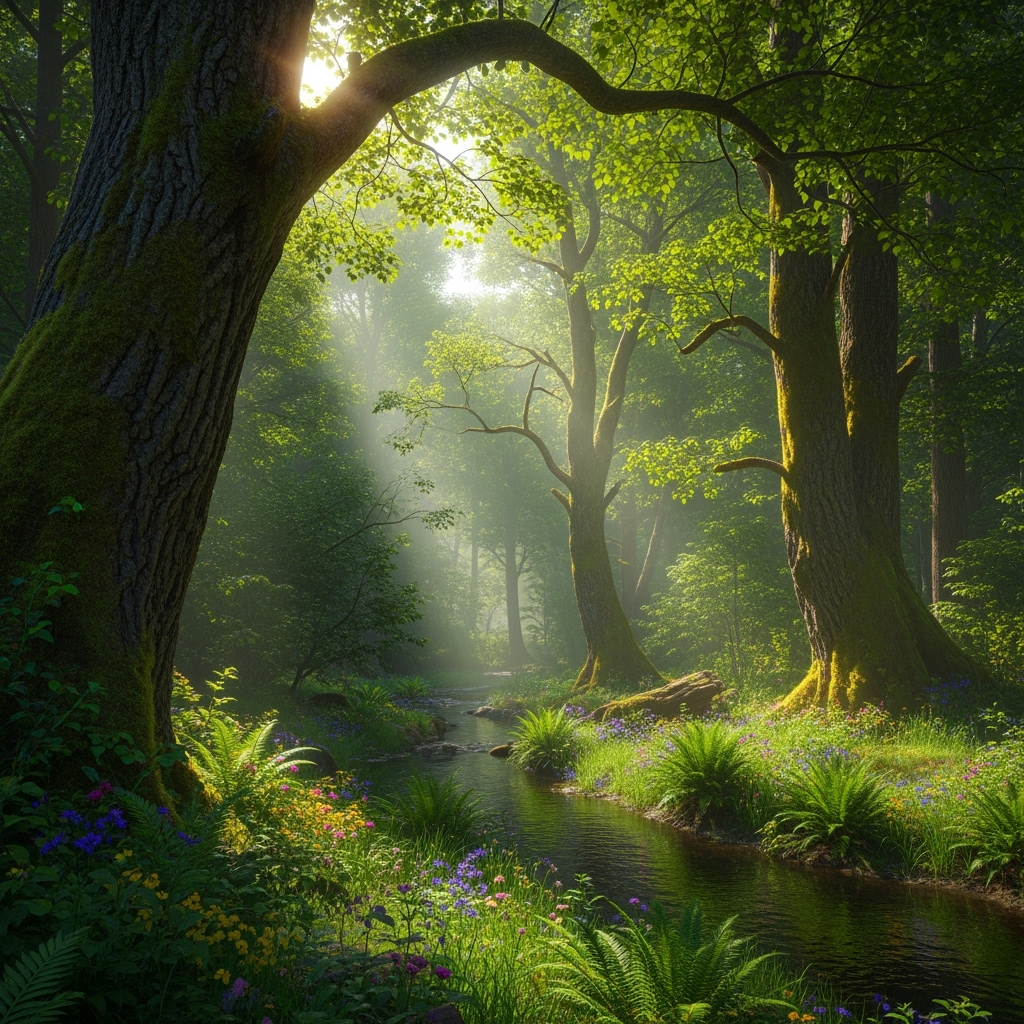An incredible woodland scene. Must look like a photo.

