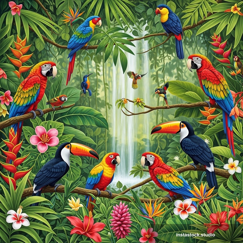 Colorful Tropical Birds